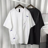 Hearujoy Fashion Ribbons Techwear T Shirts Men Streetwear Y2k Harajuku Trending Women Men's Tee Shorts Hip Hop Casual Summer Tops Tees